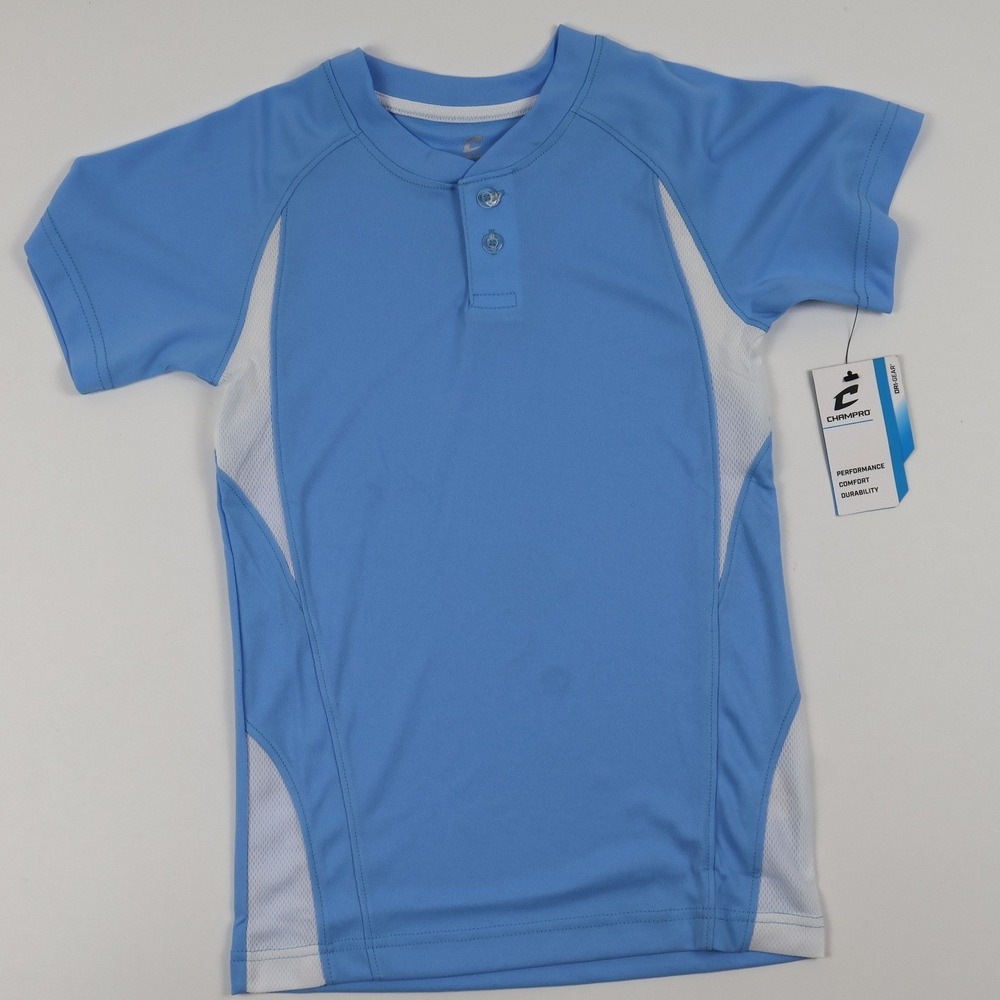 Champro Baseball Jersey Dri-Gear Pullover Blue Colorblock Youth S NWT